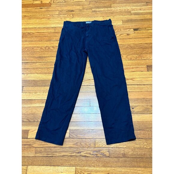 The Stronghold Men's Relaxed Straight Pants Trousers Navy Blue Twill Sz 38x32 - Picture 1 of 5